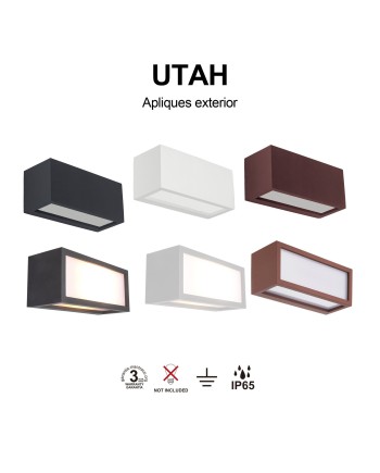 UTAH * APLIQUE EXTERIOR BLANCO IP65 - 1L*E27